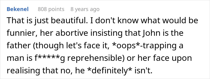 Reddit comment discussing a woman, a man in an open relationship, and pregnancy claims. Reddit comment discussing a woman, a man in an open relationship, and pregnancy claims.