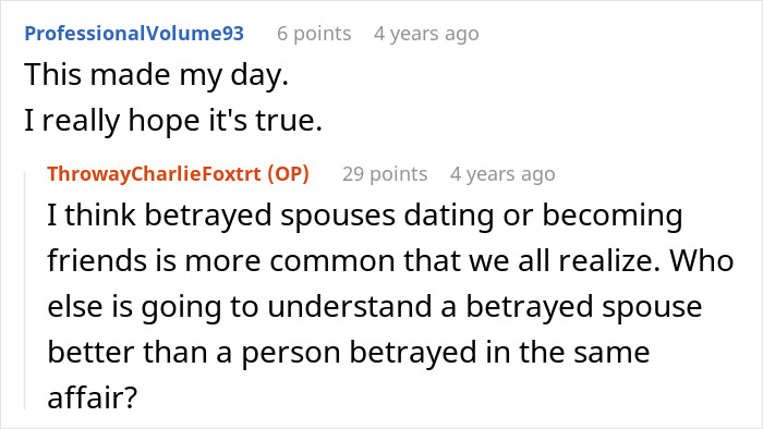 Discussion on commonality of betrayed spouses finding connection post-affair. Discussion on commonality of betrayed spouses finding connection post-affair.