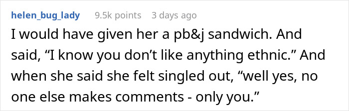 Comment about coworker's complaints on cooking, highlighting preference for bland meals. Comment about coworker's complaints on cooking, highlighting preference for bland meals.