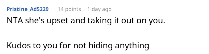 Reddit comment supporting someone for honesty about dating a neighbor's husband. Reddit comment supporting someone for honesty about dating a neighbor's husband.