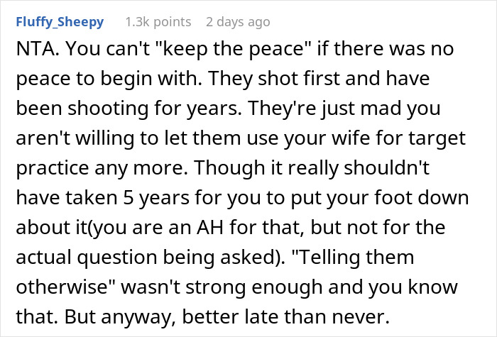 Text response in a forum about racist comments towards a son's Thai wife. Text response in a forum about racist comments towards a son's Thai wife.