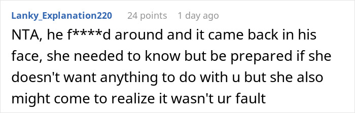 Comment on AITAH post discussing neighbor's husband and relationship advice. Comment on AITAH post discussing neighbor's husband and relationship advice.