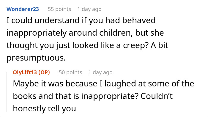 Reddit exchange discussing age limits in bookstore children's section. Reddit exchange discussing age limits in bookstore children's section.