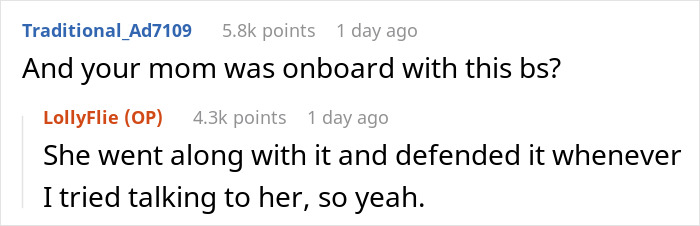 Reddit discussion about parent and family involvement, featuring comments with high engagement. Reddit discussion about parent and family involvement, featuring comments with high engagement.