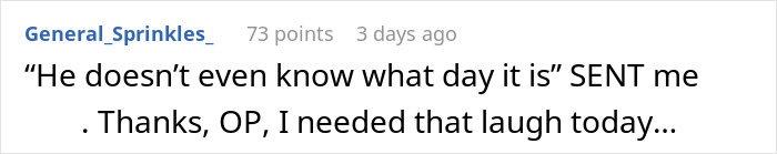 Comment highlights humor about a man's cluelessness, shared by a user needing a laugh today. Comment highlights humor about a man's cluelessness, shared by a user needing a laugh today.