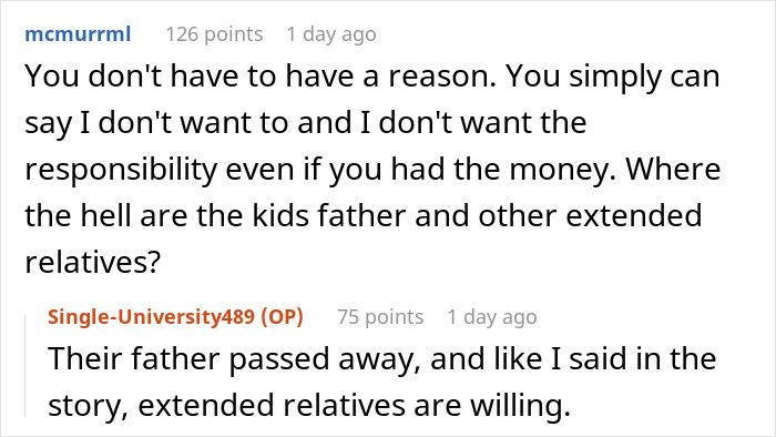 Stepsiblings discussion on caretaking responsibilities in online comments. Stepsiblings discussion on caretaking responsibilities in online comments.