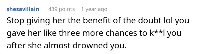 Comment about multiple close calls with sister-in-law, questioning if they were intentional or accidents. Comment about multiple close calls with sister-in-law, questioning if they were intentional or accidents.