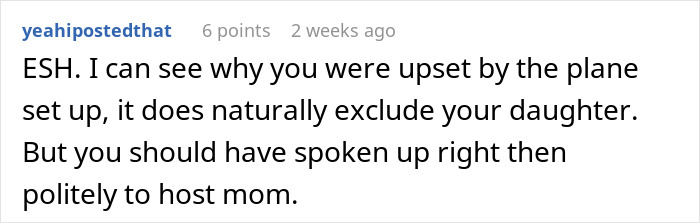 Comment about a mom upset over birthday party setup excluding daughter. Comment about a mom upset over birthday party setup excluding daughter.
