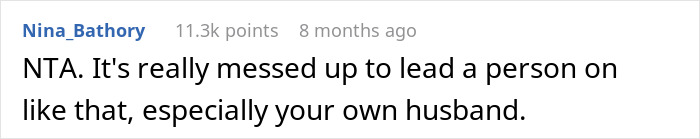 Comment discussing marital issues, highlighting the problem of misleading one's husband. Comment discussing marital issues, highlighting the problem of misleading one's husband.