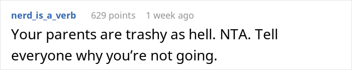 Comment reacts to brother's exclusion from wedding party, expressing strong disapproval and support. Comment reacts to brother's exclusion from wedding party, expressing strong disapproval and support.