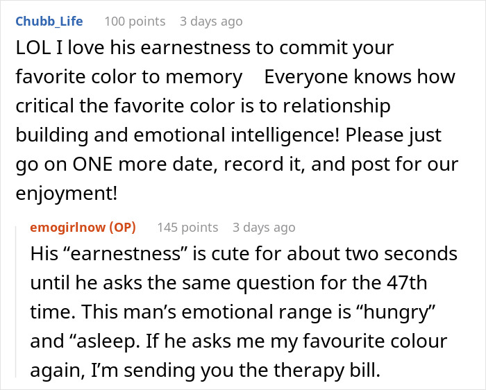 Text conversation discussing a man's earnestness and emotional range, hinting at relationship dynamics. Text conversation discussing a man's earnestness and emotional range, hinting at relationship dynamics.