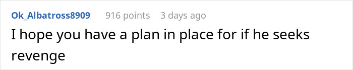 Comment from user concerning ex's criminal record and revenge. Comment from user concerning ex's criminal record and revenge.