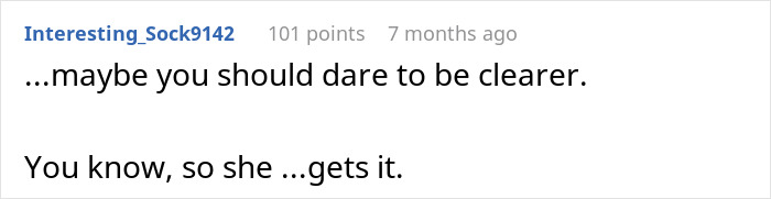 Comment discussing need for clearer communication about sister's boyfriend. Comment discussing need for clearer communication about sister's boyfriend.