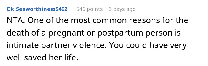 Comment about warning pregnant woman of ex's criminal record, mentioning intimate partner violence. Comment about warning pregnant woman of ex's criminal record, mentioning intimate partner violence.