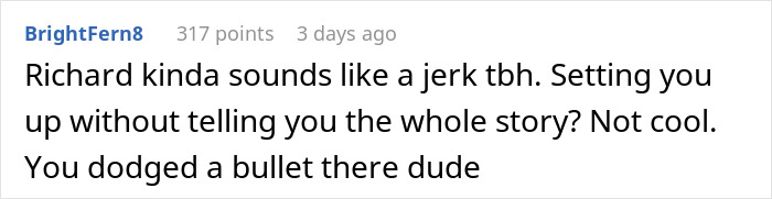 Text comment criticizing a setup involving a pregnant woman and potential single mother. Text comment criticizing a setup involving a pregnant woman and potential single mother.