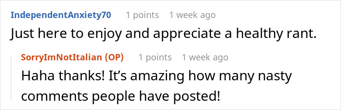 Two online comments discussing mil expectations and reactions. Two online comments discussing mil expectations and reactions.