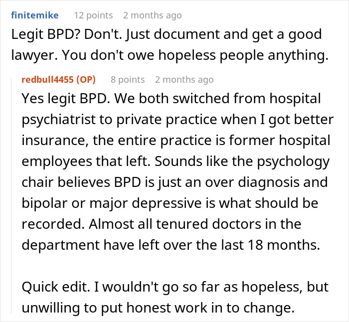 Discussion about mental illness and BPD diagnosis on a forum. Discussion about mental illness and BPD diagnosis on a forum.