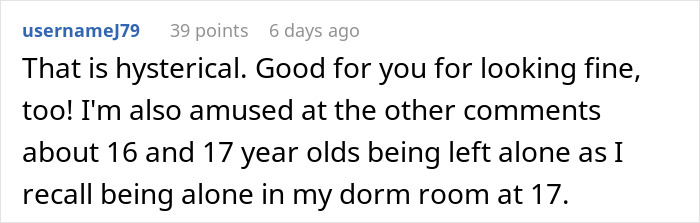 Reddit comment discussing teenagers being left home alone. Reddit comment discussing teenagers being left home alone.