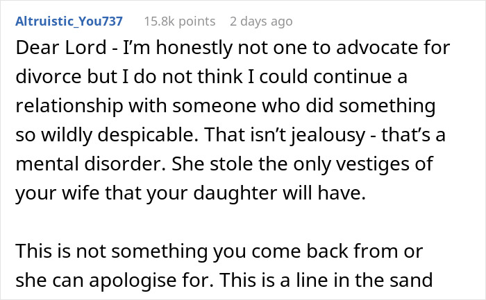 Reddit comment about parenting, discussing a man planning to surprise daughter with tapes of late mother; strong opinions shared. Reddit comment about parenting, discussing a man planning to surprise daughter with tapes of late mother; strong opinions shared.