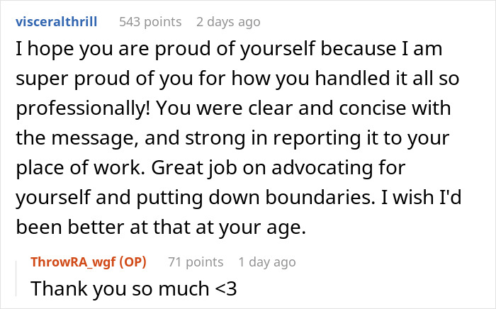 Reddit comment praising someone for handling a coworker teen's inappropriate photo trend professionally. Reddit comment praising someone for handling a coworker teen's inappropriate photo trend professionally.