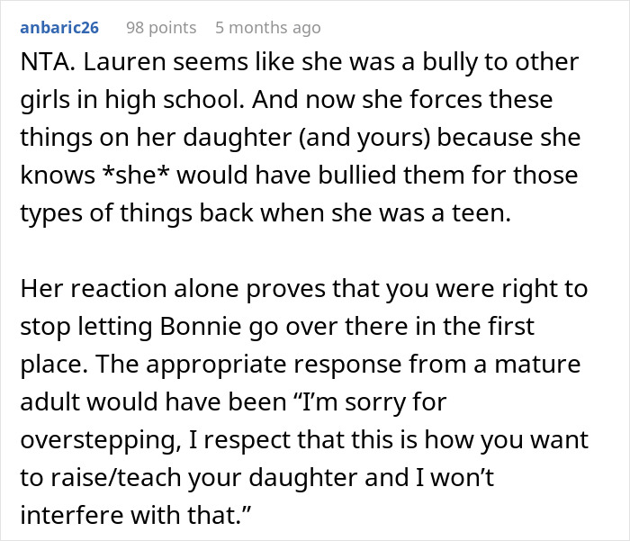 Reddit comment discussing body-shaming incident involving friend's parent advising 14-year-old on weight loss. Reddit comment discussing body-shaming incident involving friend's parent advising 14-year-old on weight loss.