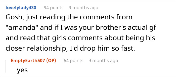 Comments discussing brother's choice to invite female BFF over long-term girlfriend as wedding +1. Comments discussing brother's choice to invite female BFF over long-term girlfriend as wedding +1.