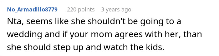 Reddit comment discussing a young, anxious babysitter overwhelmed while watching sister's children. Reddit comment discussing a young, anxious babysitter overwhelmed while watching sister's children.