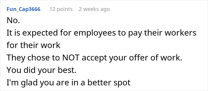 Reddit comment discussing company firing and employee rights, emphasizing better opportunities. Reddit comment discussing company firing and employee rights, emphasizing better opportunities.