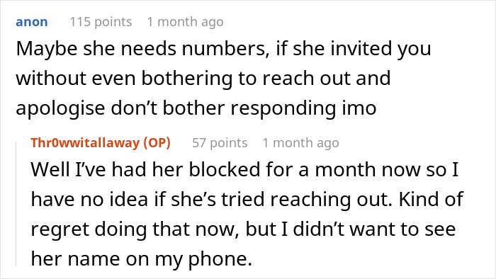 Reddit comments about blocking an ex-girlfriend amid relationship discussions. Reddit comments about blocking an ex-girlfriend amid relationship discussions.