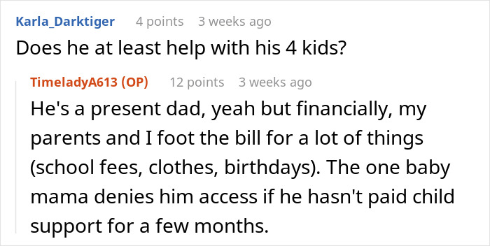 Man discusses financial struggles and child support issues in online forum. Man discusses financial struggles and child support issues in online forum.