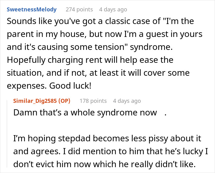 Stepdad's control and tension in a 27-year-old woman's house discussed in Reddit comments. Stepdad's control and tension in a 27-year-old woman's house discussed in Reddit comments.