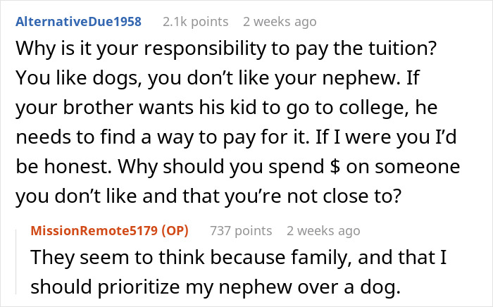 Discussion on choosing between nephew's college fund and saving a sick dog. Discussion on choosing between nephew's college fund and saving a sick dog.