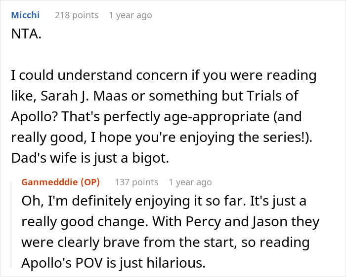 Stepmom Tries To Censor What 16YO Reads, He Decides Not To Visit His Dad Anymore Stepmom Tries To Censor What 16YO Reads, He Decides Not To Visit His Dad Anymore