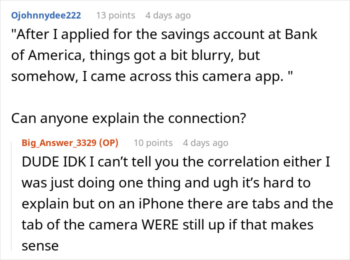Reddit comments discussing confusion about a camera app found unexpectedly on an iPhone. Reddit comments discussing confusion about a camera app found unexpectedly on an iPhone.