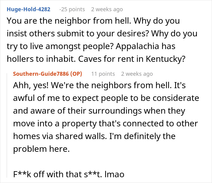 Discussion about disruptive neighbors treating shared building like nightclub. Discussion about disruptive neighbors treating shared building like nightclub.