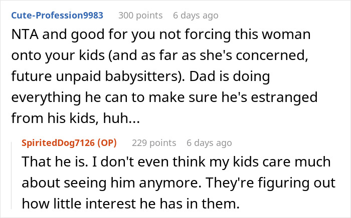 Stepmom drama with husband's kids; comments discussing father's estrangement and lack of interest in children. Stepmom drama with husband's kids; comments discussing father's estrangement and lack of interest in children.
