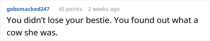 Comment about a best friend wanting to get engaged at a bride's wedding, calling her "pathetic" for opposing it. Comment about a best friend wanting to get engaged at a bride's wedding, calling her "pathetic" for opposing it.