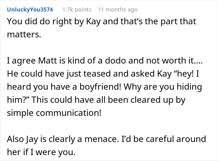 Text conversation discussing Kay's relationship status and communication issues with her sister's crush. Text conversation discussing Kay's relationship status and communication issues with her sister's crush.