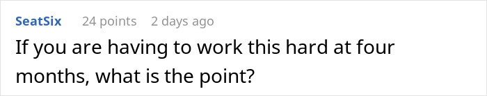Comment questioning relationship effort after four months, related to an open relationship proposal. Comment questioning relationship effort after four months, related to an open relationship proposal.