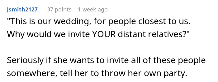 Text screenshot about wedding invitations and guest list preferences. Text screenshot about wedding invitations and guest list preferences.