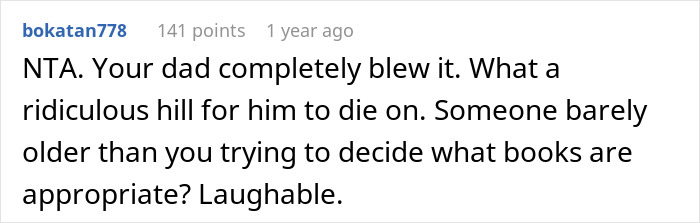 Stepmom Tries To Censor What 16YO Reads, He Decides Not To Visit His Dad Anymore Stepmom Tries To Censor What 16YO Reads, He Decides Not To Visit His Dad Anymore