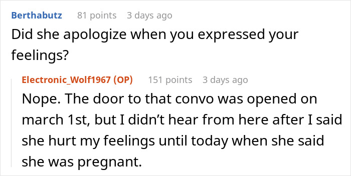 Reddit conversation about ghosting and unexpected pregnancy news. Reddit conversation about ghosting and unexpected pregnancy news.