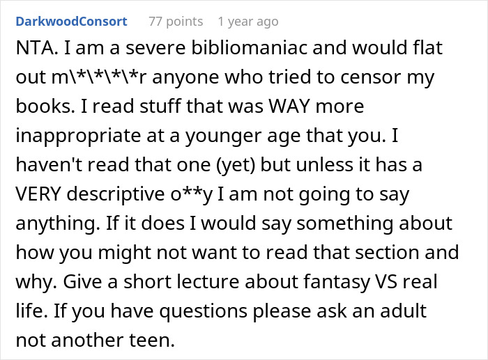 Stepmom Tries To Censor What 16YO Reads, He Decides Not To Visit His Dad Anymore Stepmom Tries To Censor What 16YO Reads, He Decides Not To Visit His Dad Anymore