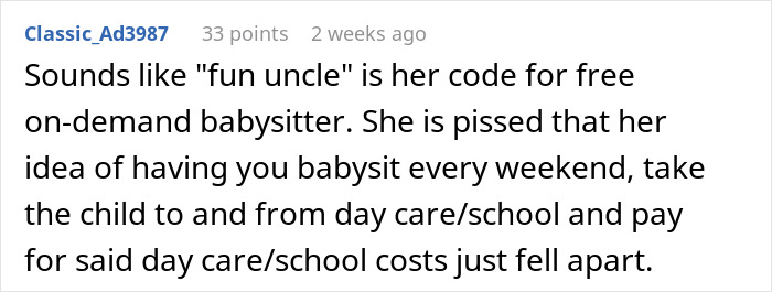 Comment discussing sibling pressure for a brother to take a parental role in the absence of the child's father. Comment discussing sibling pressure for a brother to take a parental role in the absence of the child's father.