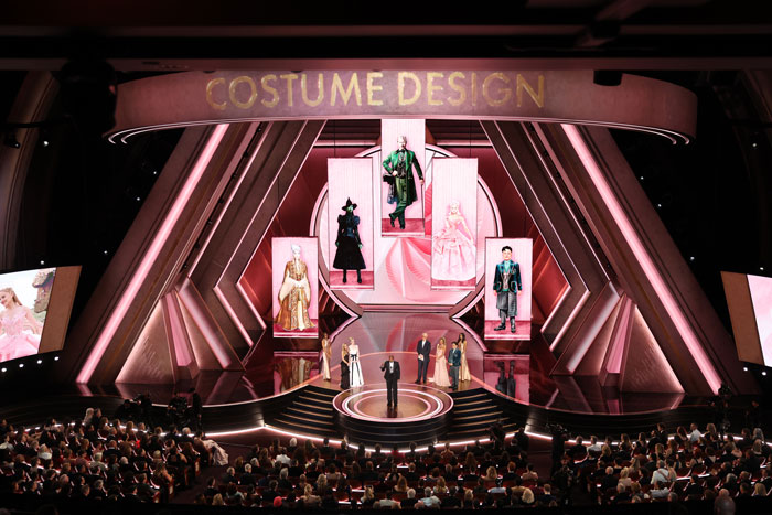 Oscar winners for Costume Design 2025 are announced on stage at the Oscars ceremony. Oscar winners for Costume Design 2025 are announced on stage at the Oscars ceremony.