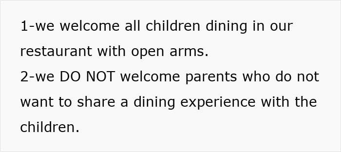 Pizza place sign expressing disappointment with parents, welcoming children but addressing dining behavior. Pizza place sign expressing disappointment with parents, welcoming children but addressing dining behavior.