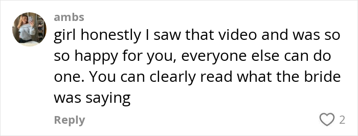 Comment supporting fiancé's proposal at another wedding; sparks fury. Comment supporting fiancé's proposal at another wedding; sparks fury.