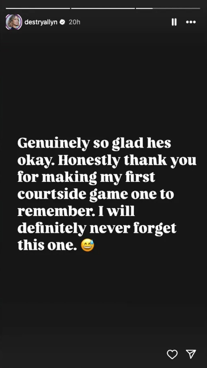 Steven Spielberg's daughter shares her memorable courtside experience on social media. Steven Spielberg's daughter shares her memorable courtside experience on social media.