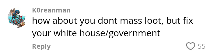 Comment discussing government reform related to grocery prices in America, with 55 likes. Comment discussing government reform related to grocery prices in America, with 55 likes.