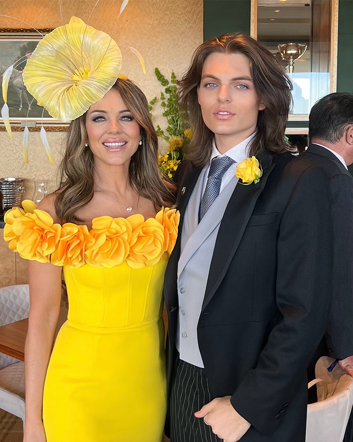 Elizabeth Hurley and Damian Hurley in formal outfits at an event. Elizabeth Hurley and Damian Hurley in formal outfits at an event.